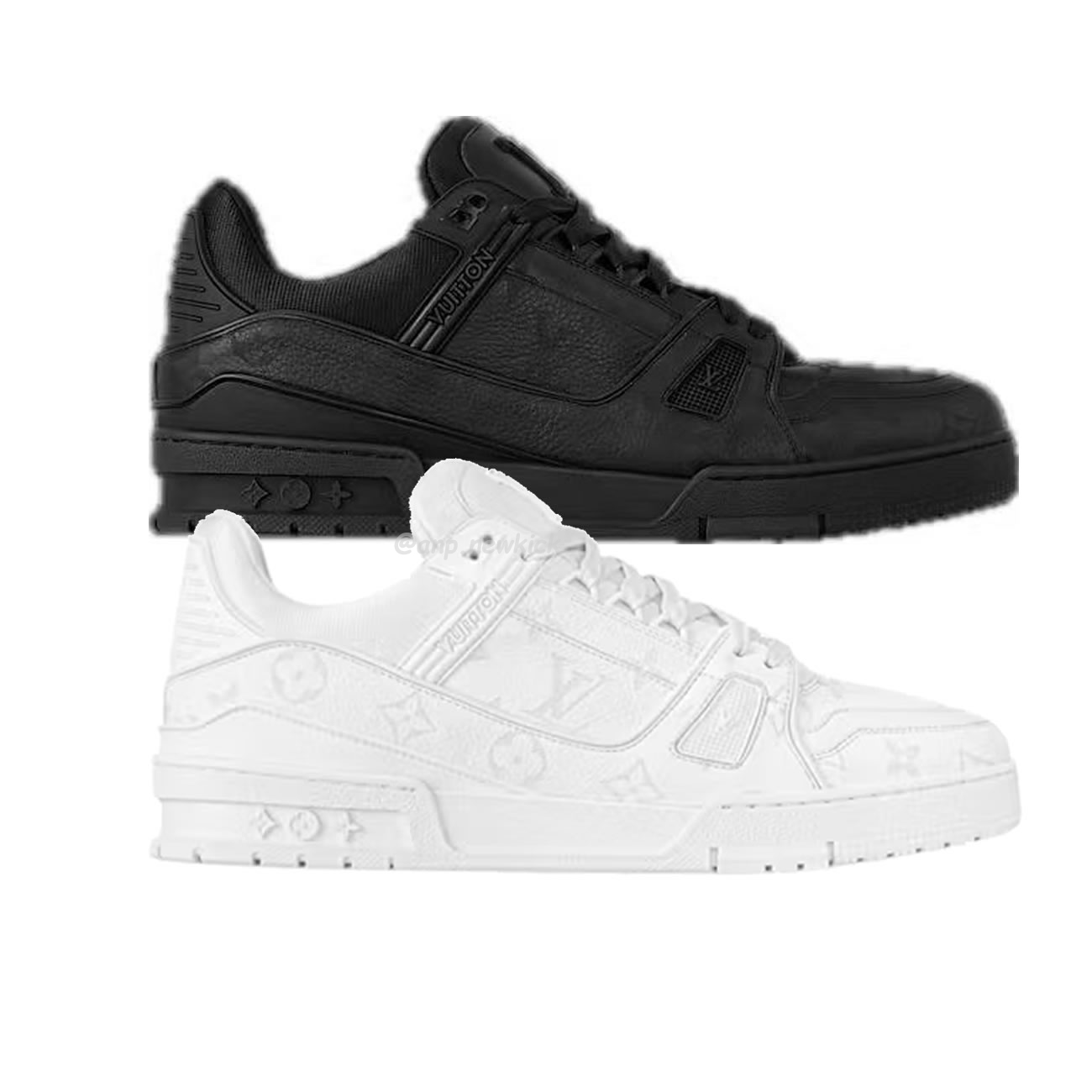 Louis Vuitton White Monochrome Louis Vuitton Lv Trainer White Black (1) - www.newkick.vip